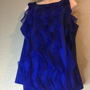 Cato 14/16 beautiful blue blouse ruffles